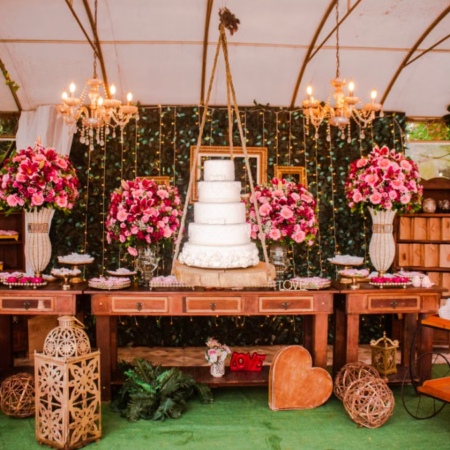 Vintage Rustic-Style Wedding Dessert Backdrop Set